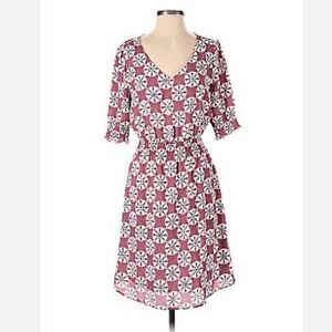 Octavia Mauve Geometric Floral Print Dress